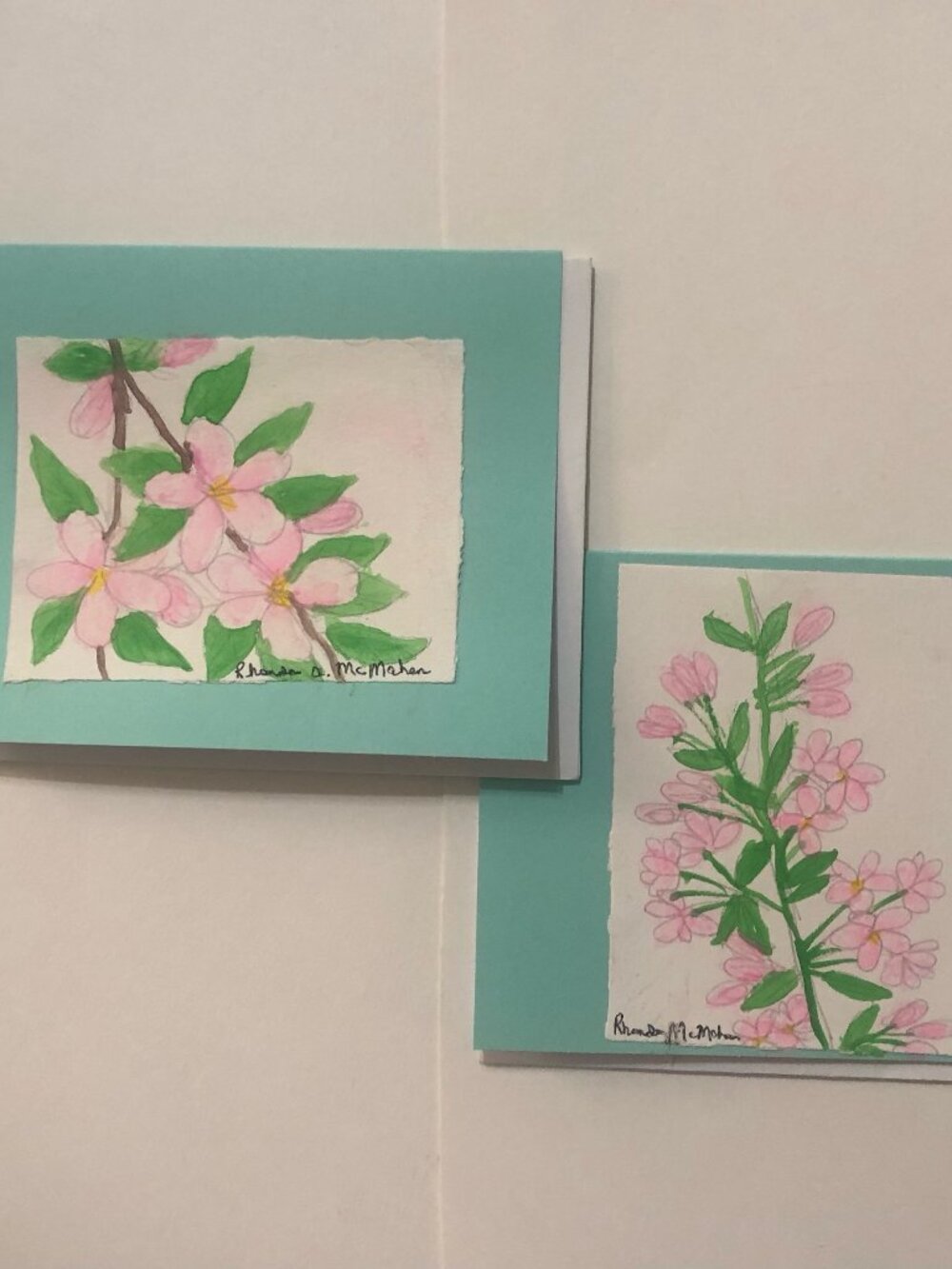 Apple Blossom Watercolor Cards with Envelopes